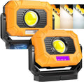 Adelante 2Pack Magnetic Work Light Rechargeable, 1500LM LED Work Light, 360° Rotating Stand 3 Color Temperature 12 Modes Waterproof Bright Flashlight for Mechanic, Shop, Working on Cars, Power Outages