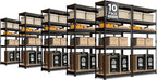 HOMEDANT 5 Tier Storage Shelves Adjustable Laminated Boltless Garage Metal Shelving Unit Heavy Duty Utility Rack Shelf Warehouse Pantry Closet Kitchen (10, (S) 28" W, Black)