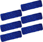 KLEEN HANDLER 6 Pack of 18 Inch Microfiber Dust Mop, Large Washable Commercial Mop Head Replacement, Sweeper, Janitorial Dust Mops, Blue