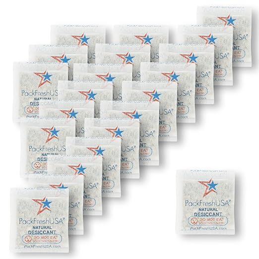 PackFreshUSA: 5 Gram Premium Food-Safe Desiccants - Non-Toxic - Reusable - Long-Term Storage - Moisture Absorber – 100 Pack
