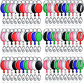 Laumoi 80 Packs Retractable ID Badge Holder Name ID Badge Reel Clips Keychain with Belt Clip and Key Ring for Office Worker Doctor Nurse Employee (Classic Color)