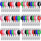 Laumoi 80 Packs Retractable ID Badge Holder Name ID Badge Reel Clips Keychain with Belt Clip and Key Ring for Office Worker Doctor Nurse Employee (Classic Color)