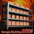 9000LBS Metal Steel Storage Shelves - 75" W Black 4 Tier Heavy Duty Rack Commercial Industrial Shelving with Adjustable Shelf for Basement Garage Warehouse - 75" W x 24" D x 70" H