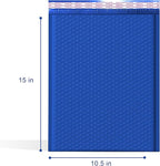 Royal Blue 10.5x16 Inch Poly Bubble Mailers #5 | Self Seal Large Padded Envelopes Air Cushioned Bubble Mailer | Usable Size 10.5x15 Inch | Waterproof Lightweight Mailing Shipping Bags | 100 Pack Bulk