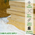 Farm Plastic Supply - White Plastic Sheeting - 6 mil - (6' x 100') - Thick Plastic Sheeting, Heavy Duty Polyethylene Film, Drop Cloth Vapor Barrier Covering for Crawl Space