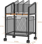 Rolling File Cabinet with Adjustable Dividers, Vertical Filing Cabinet with Storage Drawer on Lockable Wheels, Hanging File Organizer Beside Under Desk for Office, Home（Patent Pending）