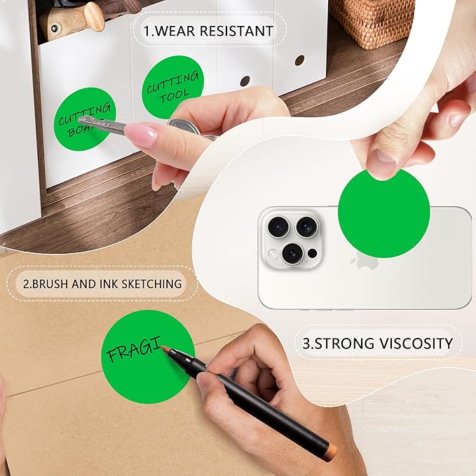 2 Inch Green Circle Stickers 500 Pcs,Permanent Color Coding Dots for Office,Home Organization, File Classification,Multipurpose Labels