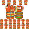 BeautyWill Custom Logo 10 Pockets Safety Vest Class2 ANSI Certified High Visibility Reflective Vest