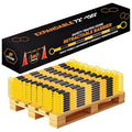 Retractable Barrier for Safety Traffic Cones - 2" OD - Large Yellow and Black Bar Barricade - for Road Construction, Parking, Warning, Temporary Security Divider (360, Yellow & Black, 72" x 120")
