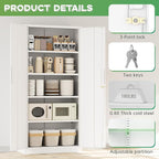 INTERGREAT Metal Storage Cabinet with Lock, 61" H Metal Cabinets Storage with 2 Doors and 4 Adjustable Shelves, Locking Garage Cabinet for Home Office, Kitchen, Bathroom (White)