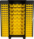 Jamco Tool Storage Cabinets with Bin Mounts, Model DZ, Includes 132 Bins, 36-Inch W x 24-Inch D x 78-Inch H, Yellow Bins