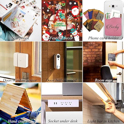 Thin Double Sided Tape Heavy Duty, Clear Adhesive Tape,Removable,Heat Resistant,Waterproof,Sticky Mounting Tape,Strong Two Sided Tape for Scarpbook,Wall,LED Strips,Poster,Craft,0.4 inch *36FT