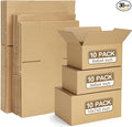 Eupako 30 Pack Small Shipping Boxes Assorted Sizes, 8x6x4 & 9x6x4 & 10x7x5 10 PCS Each Mailing Boxes, Brown Corrugated Box Mailers, Cardboard Boxes for Packaging Small Business