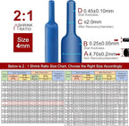 Chanzon 2:1 Ratio 5/32" (4mm) Heat Shrink Tubing 8Ft Roll (2.5M Total Length) Blue Polyolefin Sleeving Wrap Shrinking 2 to 1 1pcs