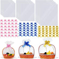 120 Packs Large Clear Cellophane Bags 14x20 18x24 24x30 Inches Jumbo Gift Basket Wraps Extra-large Clear Plastic Bags for Fruit Basket, Gift Wrap, Treats, Arts and Crafts, 120 pcs Pull Ribbon Bow Ties