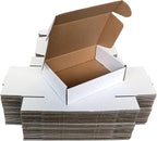 Shipping Boxes Corrugated Cardboard Mailer Boxes Literature Mailer for Packaging Small Business Craft Gifts Giving Products (White, 7x5x2)
