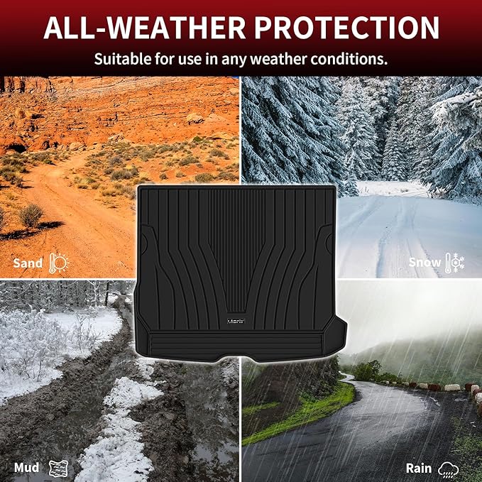 LASFIT Cargo Mat for Mercedes Benz GLC SUV 2026 2025 2024 2023 300 / AMG / 63AMG S E (Not Fit PHEV (350e)), All Weather TPE Cargo Liner Custom Fit GLC 2023-2026 Trunk Mat, Black
