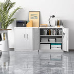 Metal Storage Cabinet with Lock, Lockable Metal Garage Cabinet with Pegboards and Hooks for Garage,Warehouse,Home,Office, Assembly Required,White