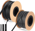 Pangda 300 Feet 1/4, 1/2 Inches Wire Loom PET Expandable Braided Sleeving Braided Sleeve for TV, Computer, Home Theater (Black)