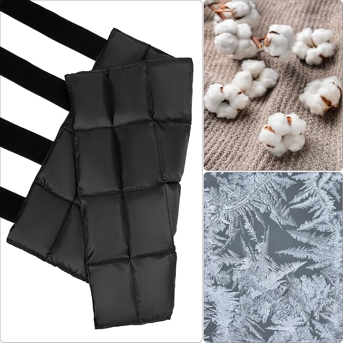 QWORK Horse Ice Leg Wraps - Reusable Gel Ice Pack Therapy Set of 2 - for Horses Injuries, Swelling, Arthritis, Black