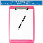 Think2Master Pink Plastic Storage Clipboard. | 25% Heavier & 25% Sturdier| Heavy Duty and Won’t Flex or Bend Like Other Brands (Compare The Weight). Storage Compartment Holds 150 Letter Sized Paper.