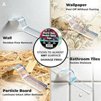 HIPPIE CRAFTER Strong Double Sided Tape Heavy Duty Wall Tape or Mounting Transparent Clear Nano Reusable and Removable Roll 1" x 10FT - 2 Pack