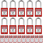 Lockout Tagout Locks, Safety Padlock, Loto Locks Keyed Differently Lock Out Tag Out 10 pcs Safety Padlocks Plastic with 10 Lockout TagOut Tags Red