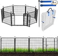 ADAVIN Metal Garden Fence with Gate, 36 in(H) 8 Panels Heavy Duty Iron Animal Barrier Fence, Indoor or Outdoor Dog Playpen, Camping Fence, No Dig Garden Border Fencing for Yard. Total 17.7 FT(L)