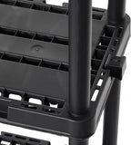 Gracious Living 4 Pack Light Duty Storage Shelves, Knect-A-Shelf 4-Shelf Ventilated Shelving Rack Organizer for Home, Garage, Basement & Laundry, Black