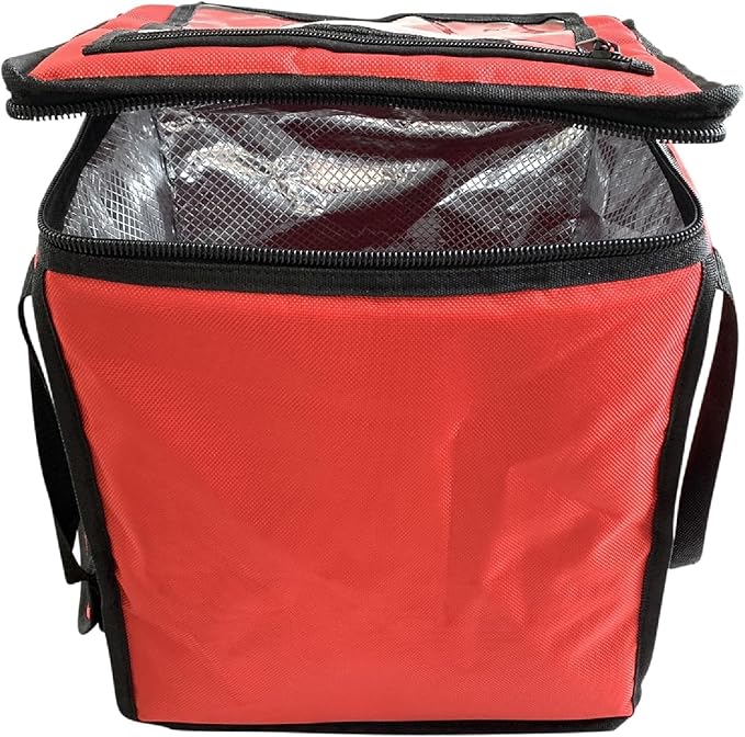 Food Warmer Red Box Carry Bag – Insulated & Heated Storage | Pro-Grade Construction with Handles | Maintains 115°F | Easy Flatten for Convenient Storage
