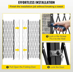 VEVOR Double Folding Security Gate, 61" H x 122" W Folding Door Gate, Steel Accordion Security Gate, Flexible Expanding Security Gate, 360° Rolling Barricade Gate, Scissor Gate or Door with Keys