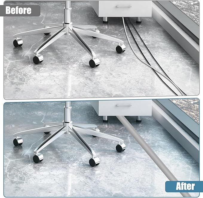 Floor Cord Covers for Wires 20FT Cable Hider Wire Cover Self Adhesive Cord Hider Floor for Offices, Homes, Workshops, Warehouses Cable Cavity 0.39" W x 0.27" H