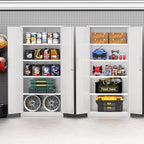 Incbruce 72” Metal Storage Cabinet, Locking Tall Steel Storage Cabinet with 2 Doors and 4 Adjustable Shelves for Garage, Home, Office (White)