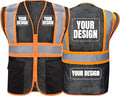 BeautyWill Custom Safety Vest Customized Logo Class 2 High Visibility Reflective Vest with Pockets Construction workwear