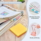 NEEWAY 300pcs Paper Clips and Binder Clips Assorted Sizes with 100 Sheets Sticky Notes, Colored Paper Clips Set for Home, Office Supplies