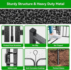 Heavy Duty Dog Playpen: 32 Steel Panels 40" Height, Square Steel Pipe with Reinforced Crossbars, 71FT 406 Sq.ft Portable Fence for Yard RV Camping, Snowy Black