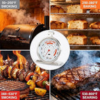3.5" Oven Thermometer 100-600°F Kitchen Cooking Thermometer Instant Read Stainless Steel Oven Temperature Gauge with Hanger & Base