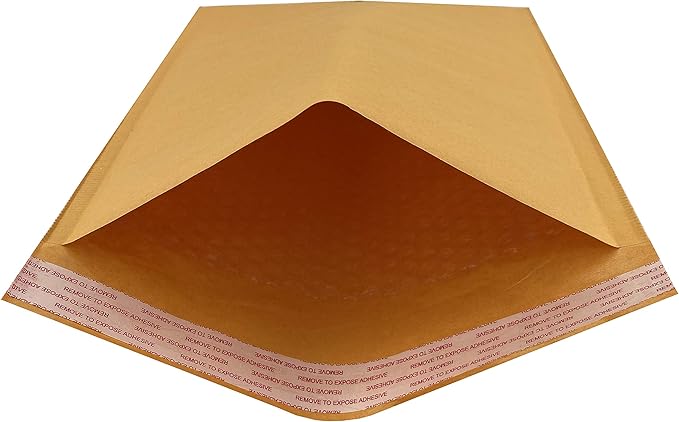 Amazon Basics Kraft Bubble Mailer, 8.5" x 12" (Internal Size - 8.25" x 11"), 50-Pack, Self-Seal, Brown