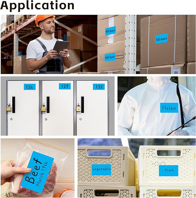 PARLAIM 3 X 5 Inch 4Rolls/1000 Per Roll Rectangle Inventory Color Coding Labels,Roll Square Label Stickers for Home (Sky Blue)