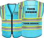 Safety Vest Reflective High Visibility with 5 Pockets ＆Zipper Class 2 Adult Unisex Construction Security Workwear
