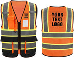 A-SAFETY Mesh High Vis Vest Lightweight Reflective Construction Vest with Pockets Safety Vest for Men/Women