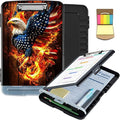 Clipboard with Storage,Clip Boards 8.5X11 with Storage Pen Holder,Heavy Duty Plastic Nursing Clipboards Foldable,Coaches Clipboard Folder Case,School Office Supplies-American Eagle Rebirth of Fire