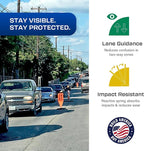 Impact Recovery - Work Zone Opposing Traffic Lane Divider - Road Signs for Work Zone Safety - Arrow Sign - Construction Safety - Traffic Control Street Signs