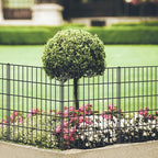 Metal Garden Fence 33.3in (H) x 23.3ft (L), 10 Panels + 11 Stakes Dog Fence Border Fence Animal Barrier, No Dig Garden Fencing for Yard Flower Bed Lawn Patio Outdoor, PIN332810 Black