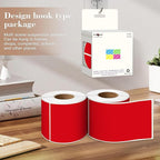 PARLAIM 3x5 inch Rectangle Color Code Stickers, 1000PCS 4 Rolls Square Adhesive Inventory Label, Red