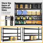 5-Tier 60" W X 20" D X 72" H Storage Shelves 2500LBS Metal Garage Shelving Adjustable Storage Shelf Metal Racks with Shelves Heavy Duty Shelving Units and Storage Utility Shelf
