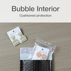 Quality Park Bubble Mailers, 4 x 8 Shipping Envelopes, Self-Seal, Small Black Padded Envelopes, Redi-Strip Peel Off Closure, 50 Per Box (1002352)
