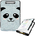 Clipboard with Storage High Capacity Plastic Nursing Clipboards with Pen Holder File Folder Storage Box Clipboard with Heavy Duty Clips for Teacher,Doctor,Offices-Funny Panda