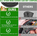 25FT Split Cable Management Sleeve Wire Loom Tubing Cord Protector for High-Temperature Automotive Harness Wires and Home Cable Management,Self-Wrapping Braided Cord Covers (1/4 Inch)