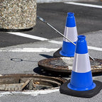 OrangeStar 12" Traffic Cones 6-Pack Blue Safety Cones with Reflective Collars, Heavy Duty Base for Driving Practice, Parking Lots, Construction, Flexible PVC, Indoor & Outdoor Use
